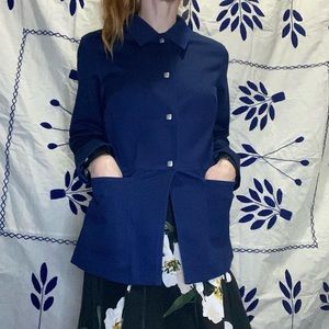 Dialogue small jacket chore cotton (linen vibes) collar four snaps pockets